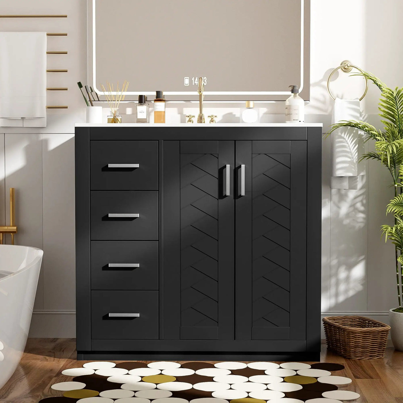 Bathroom Vanity With Sink Combo, Storage Cabinet, Freestanding Set With 3 Drawers & Soft Closing Doors by HouseOfZazla