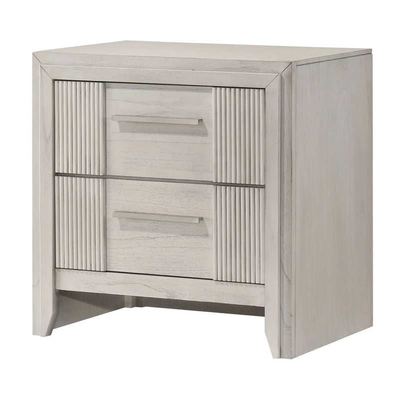 2 Drawer Nightstand With Bar Handle - Antique White by Unique Piece Furniture
