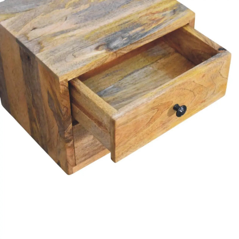Solid Wood Solis Wall-Mounted Nightstand, 2-Drawers, Oak-ish by HouseOfZazla