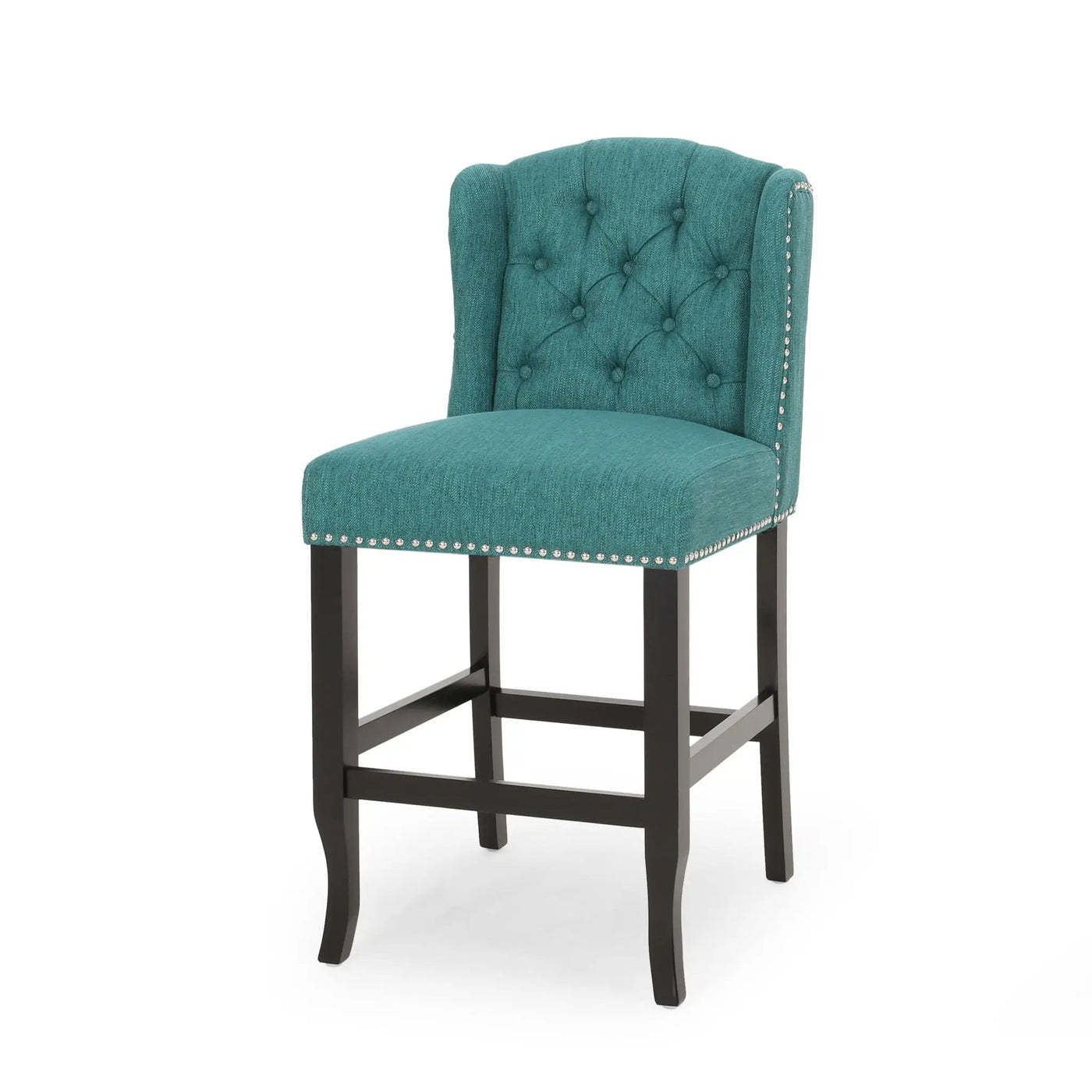 Vienna Fabric Tufted Counter Stool With Nailhead Accents (Set of 2) by HouseOfZazla