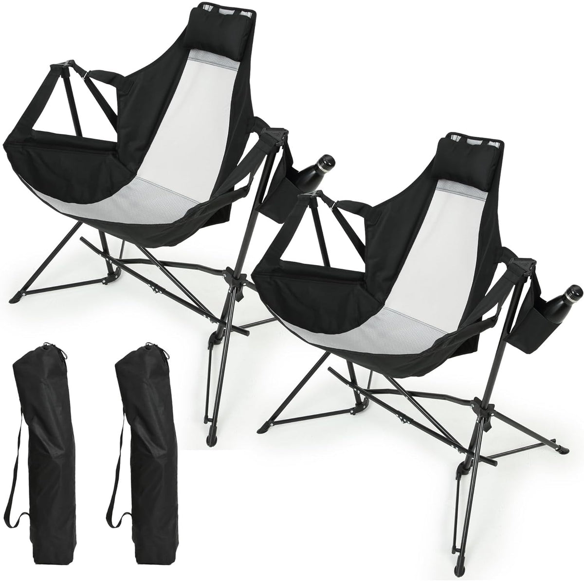 Hammock Camping Chair with Steel Frame - Grey or Black, photo 2 of 10