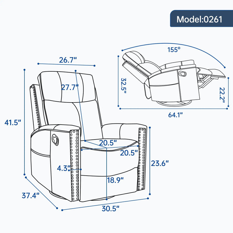 Deep Swivel Recliner and Massage Chair by HouseOfZazla