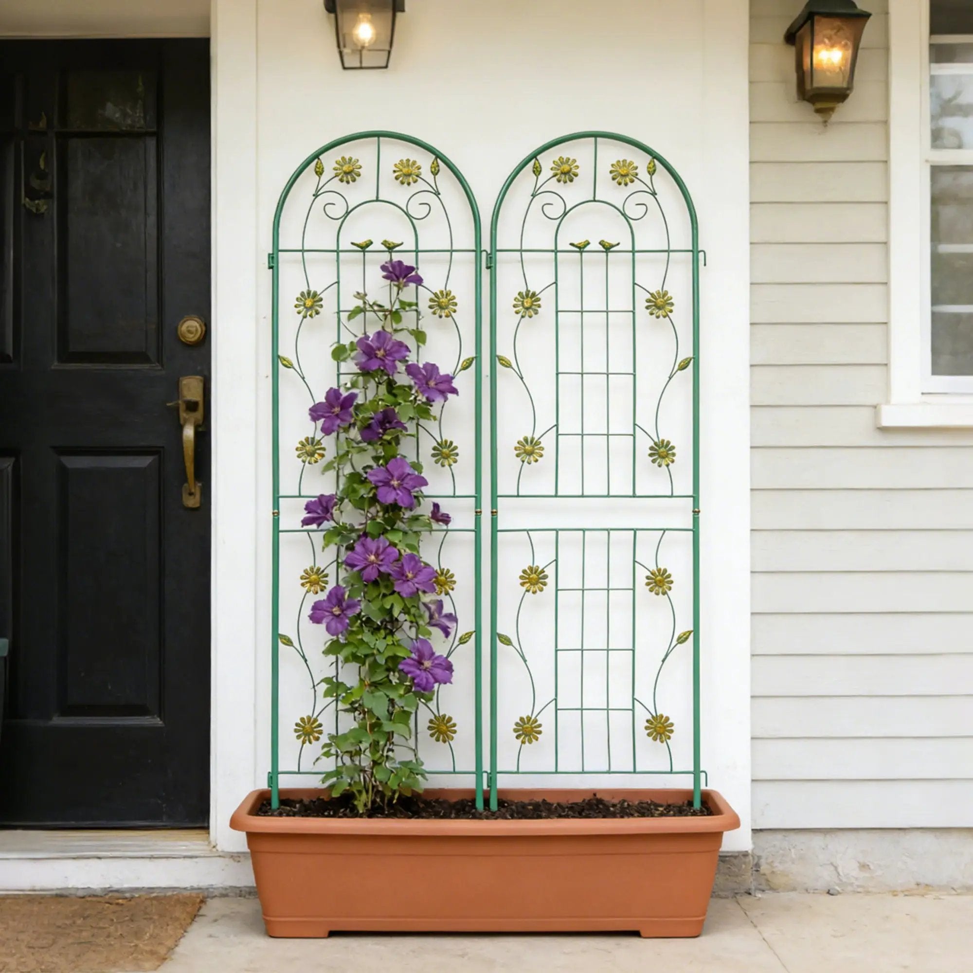 Metal Garden Trellis Rustproof Trellis For Climbing Plant Outdoor Flower Support by Unique Piece Furniture