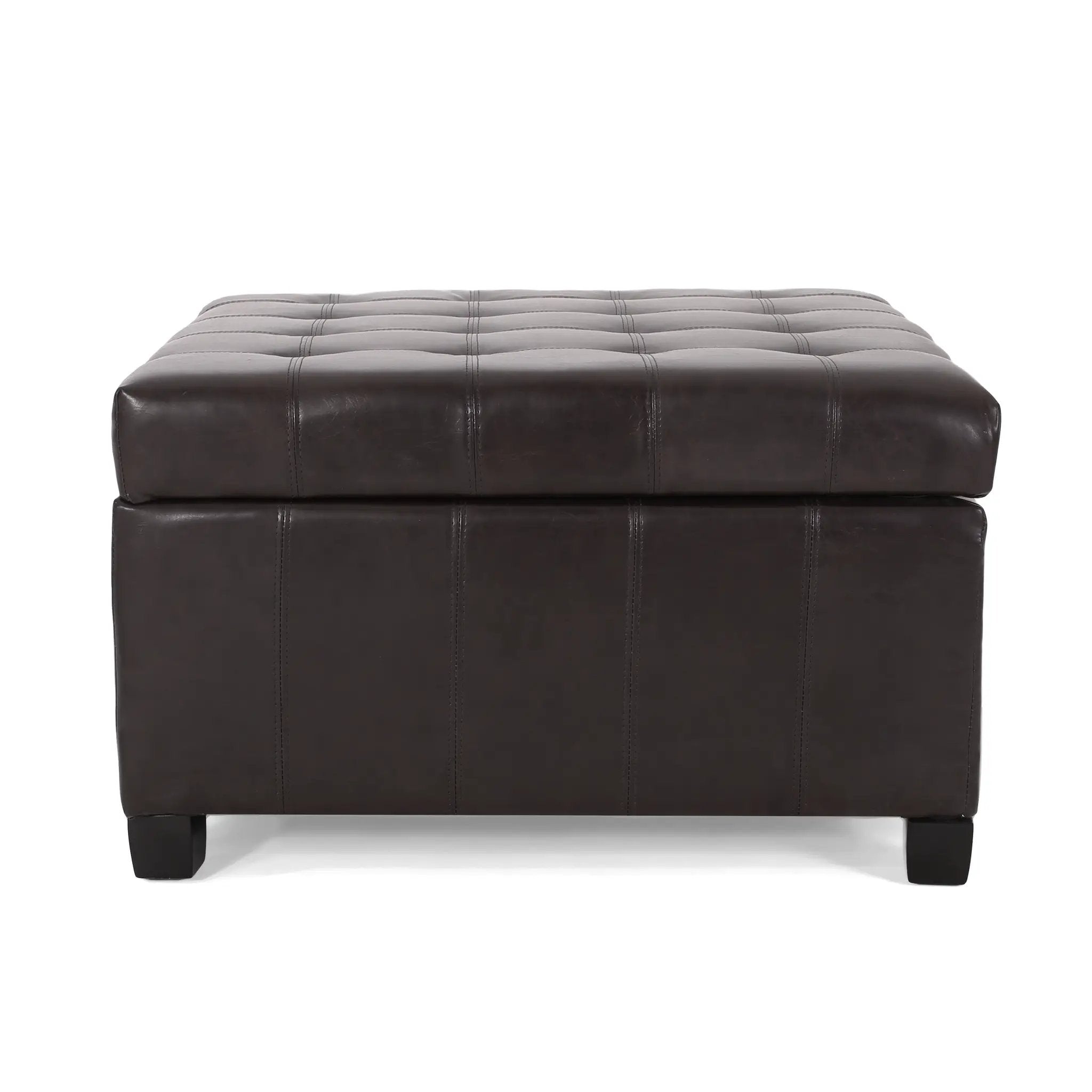Upholstered Tufted PU Leather Storage Ottoman by HouseOfZazla