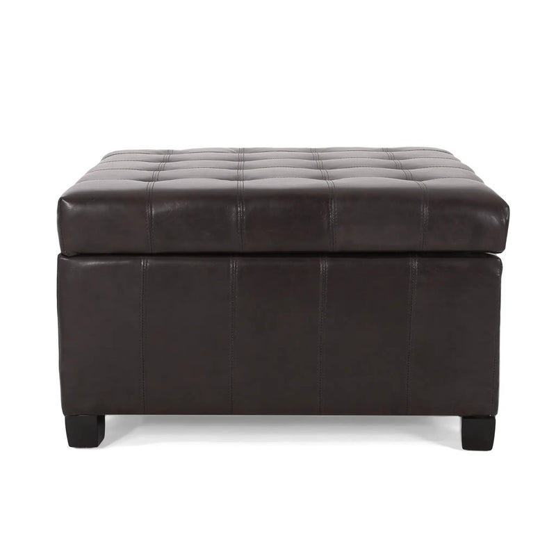 Upholstered Tufted PU Leather Storage Ottoman by HouseOfZazla