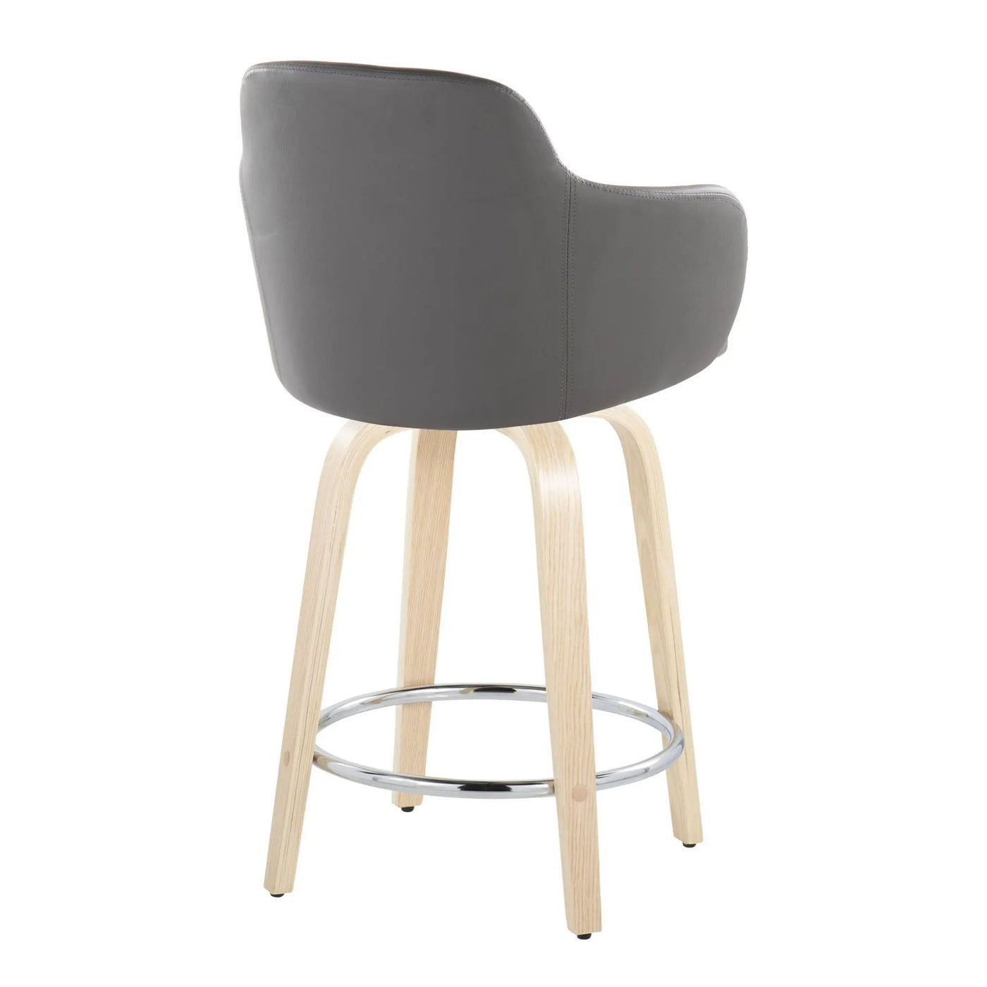 Boyne - Contemporary Fixed Height Counter Stool & Swivel With Round Footrest (Set of 2) by HouseOfZazla