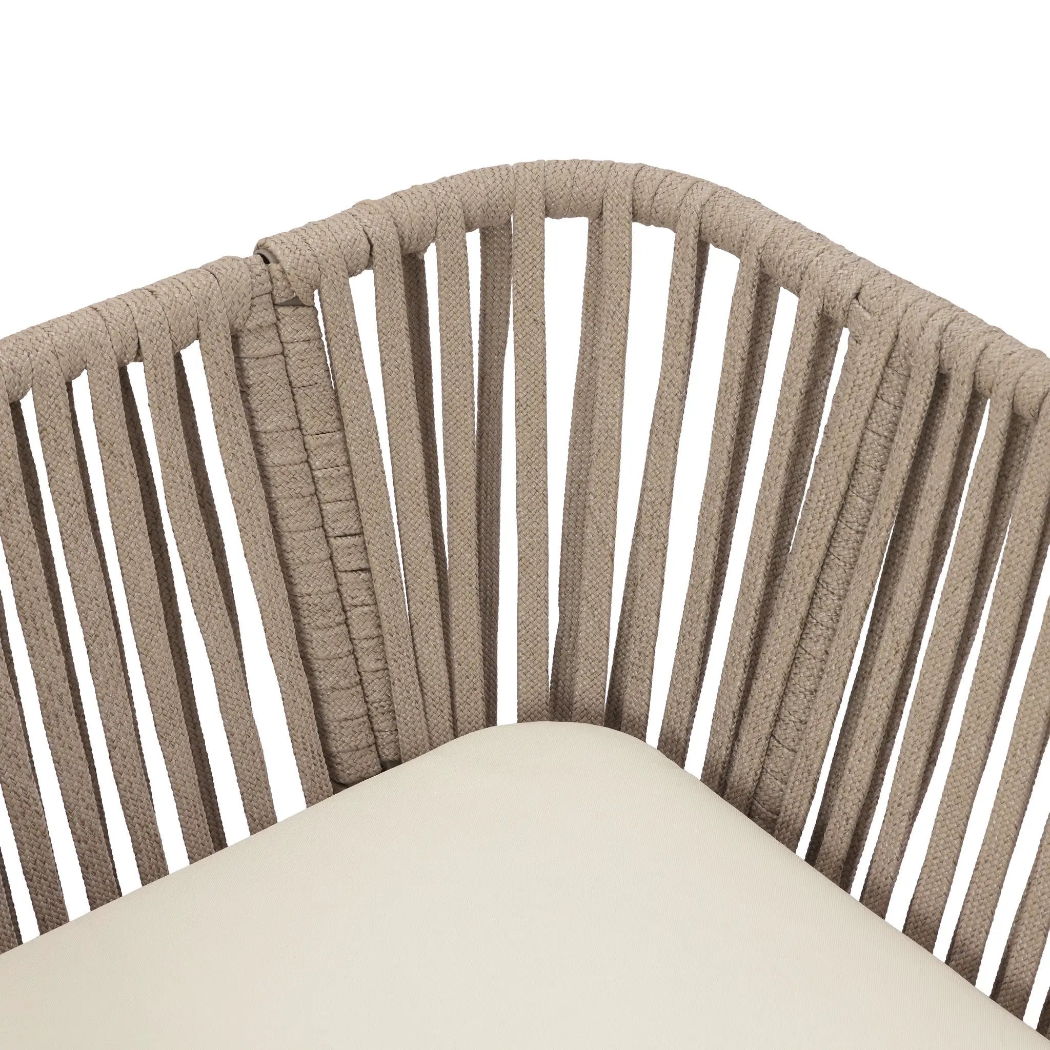 Acacia Wood Outdoor Corner Chair with Rope Back & Weather-Resistant Cushion by HouseOfZazla