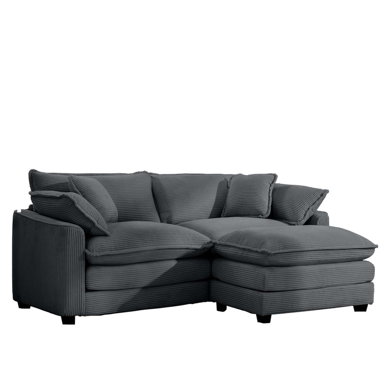Modern Oversized Modular Cushion Sofa With Ottoman, Low Back, Deep Seating Sofa Set by Unique Piece Furniture