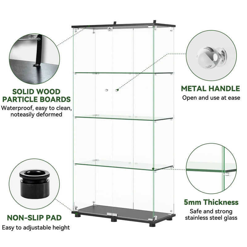Display Cabinet With Shelf Double Doors And Lock by Unique Piece Furniture