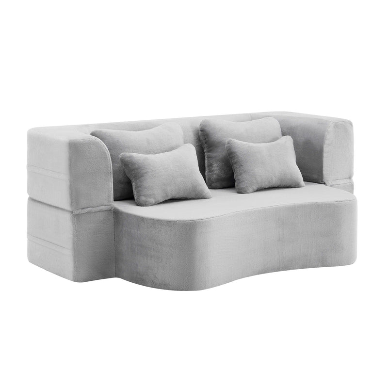 Modern Floor Sofa With 4 Pillows