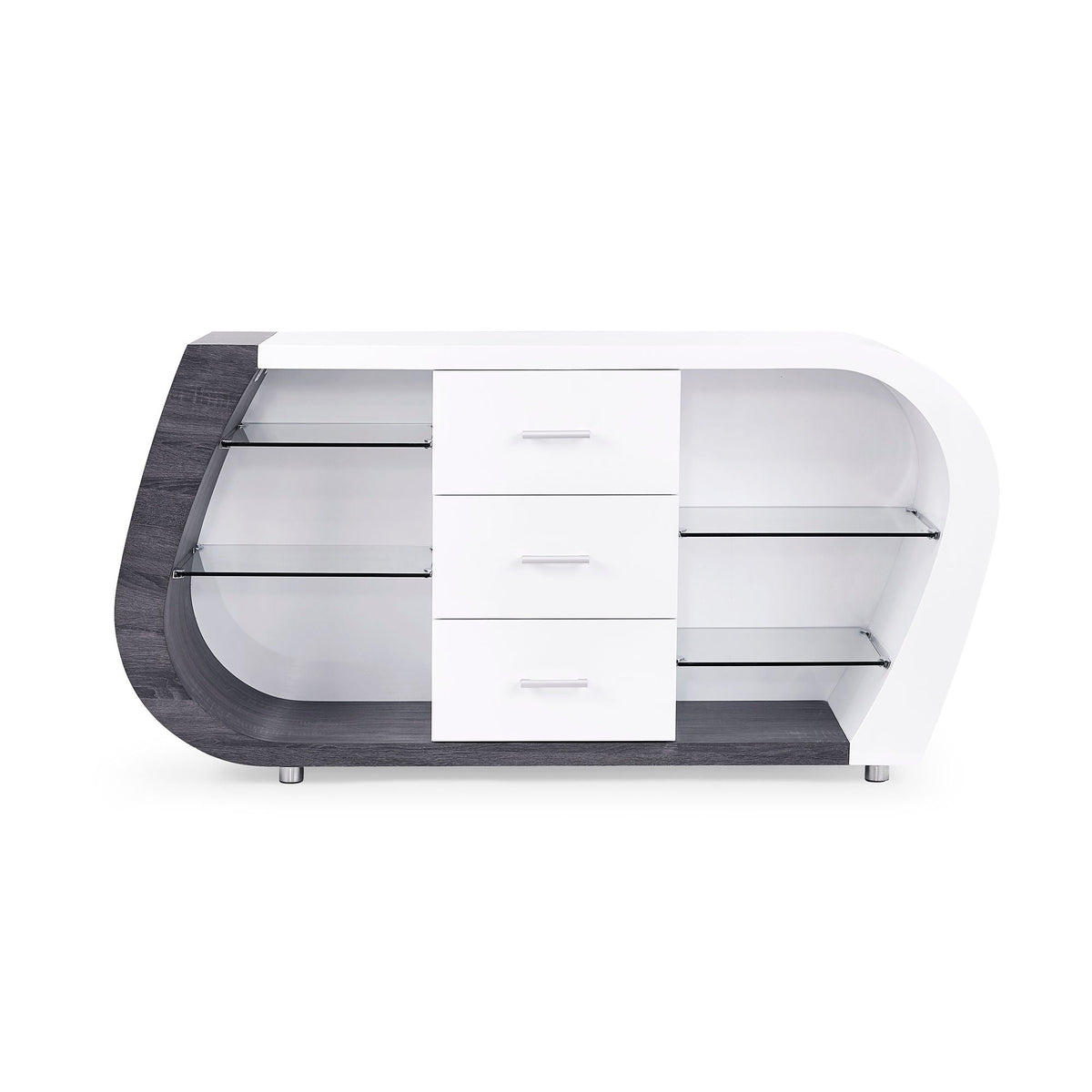 Anne Buffet with Ample Storage - White / Gray
