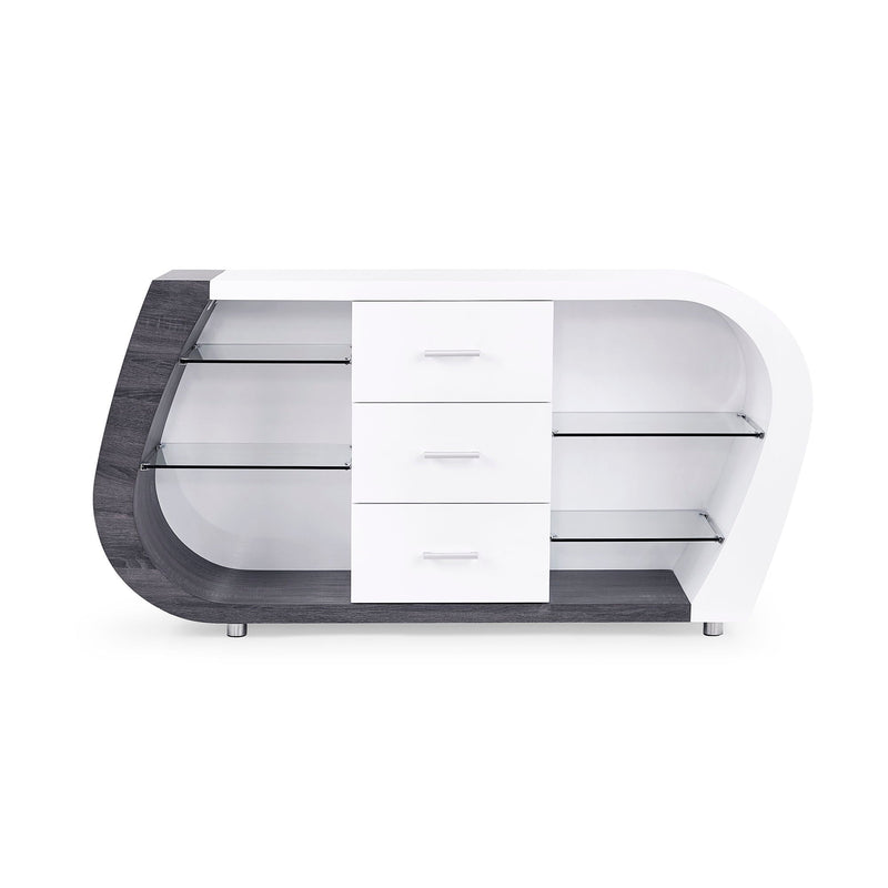 Anne Buffet with Ample Storage - White / Gray
