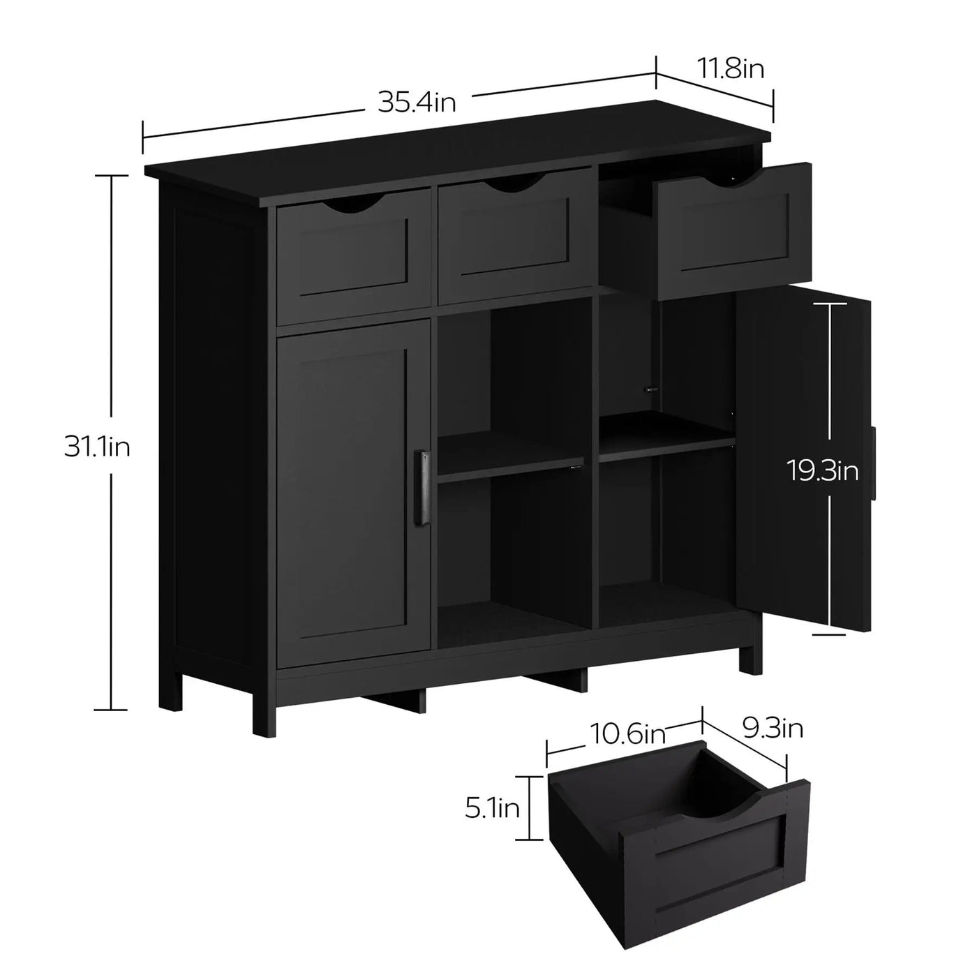 Storage Cabinets, Wooden Floor Cabinet, With Drawers And Shelves Storage Cabinets, Accent Cabinet For Living Room, Bedroom, Bathroom Furniture Home Decor by HouseOfZazla