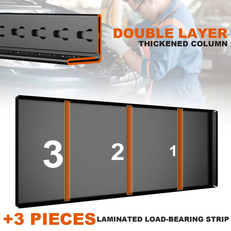 Shelves With 5 Removable Dividers, Durable For Garage - Black by HouseOfZazla