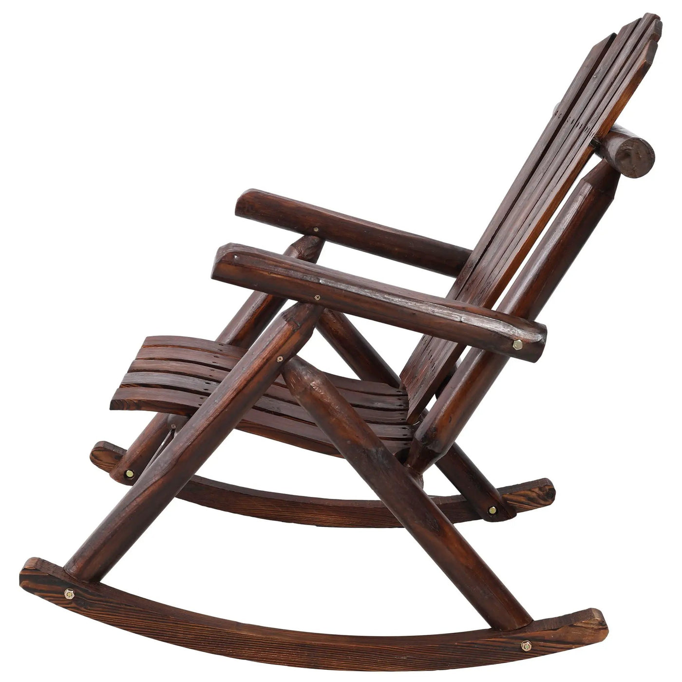 Durable Wooden Porch Rocker, Fir Log Rocking Chair by HouseOfZazla