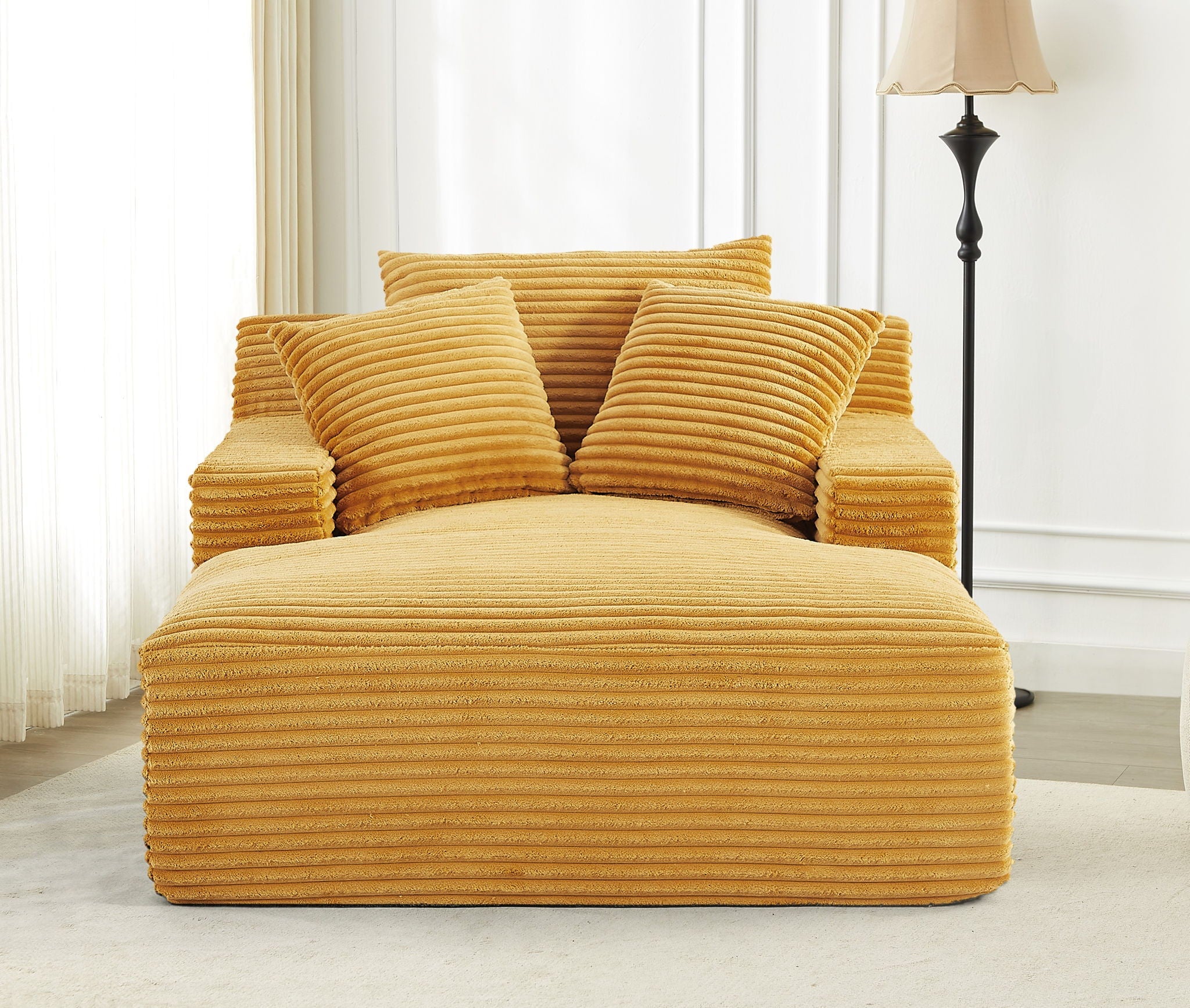 Cloudline - Oversized Chaise Lounge, Modern Comfy Couch With Full Foam Cushioning, Cozy Sleeper Sofabed by HouseOfZazla