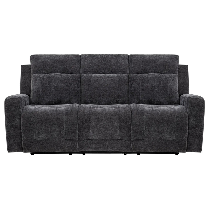 Kennett Chenille Upholstered Power Reclining Sofa Dark Grey by Unique Piece Furniture