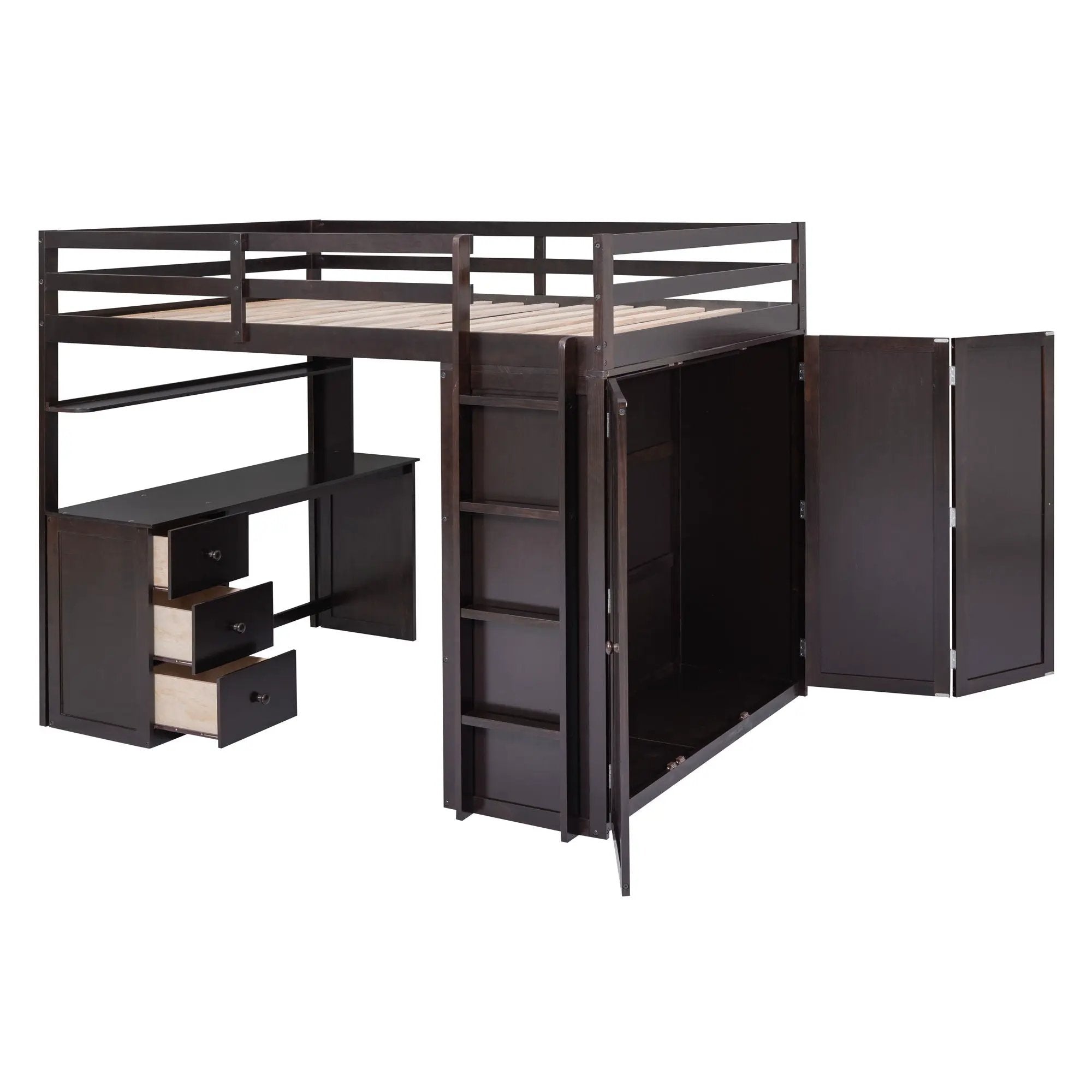 Loft Bed With Drawers, Desk, And Wardrobe by HouseOfZazla