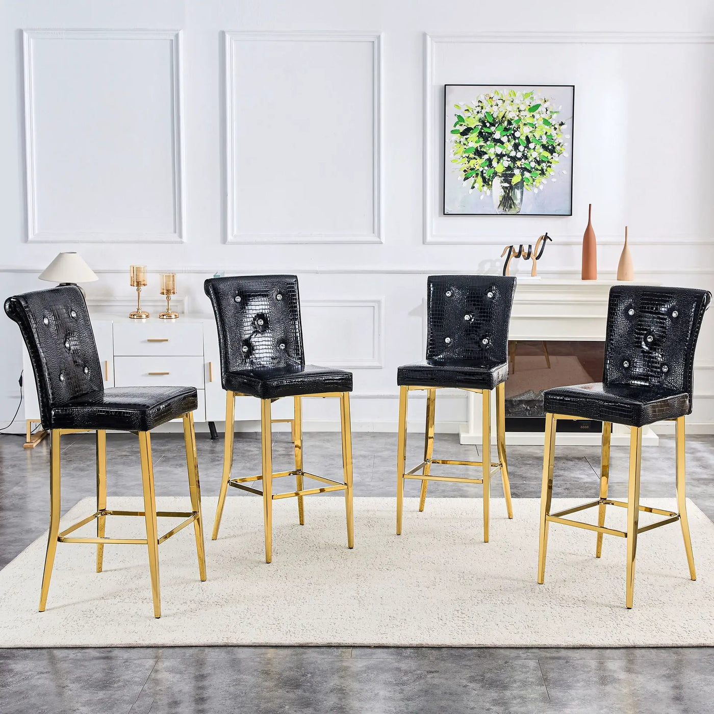Bar Chairs With Crystal Clasp Design (Set of 2) by HouseOfZazla