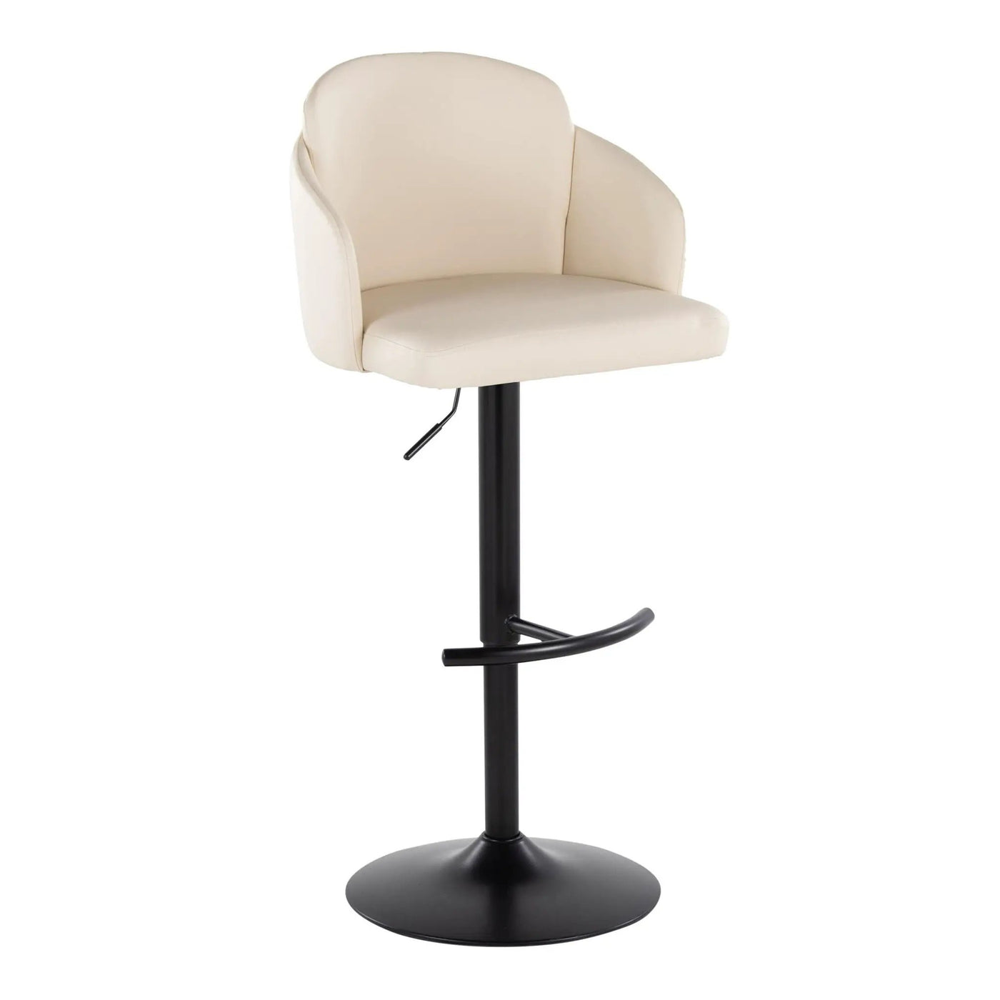 Dahlia - Contemporary Adjustable Barstool With Swivel With Rounded T Footrest (Set of 2) by HouseOfZazla