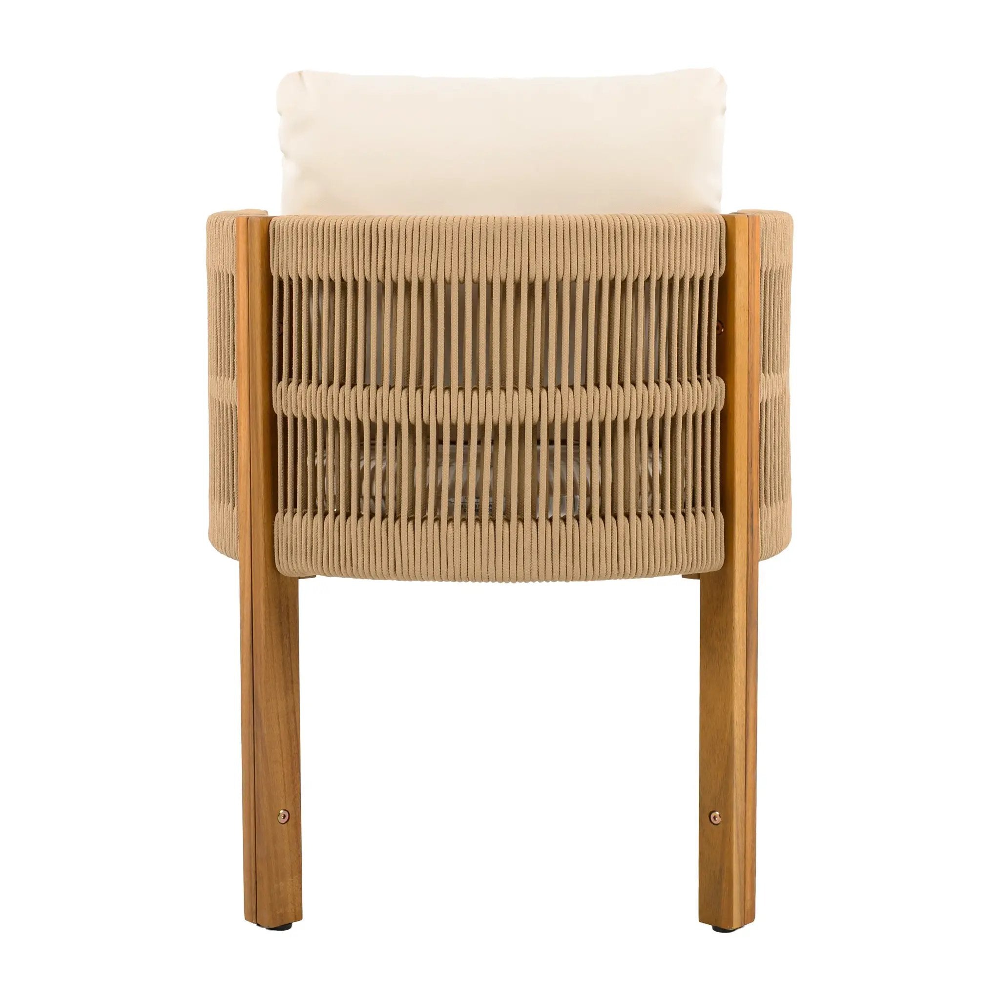 Outdoor Dining Set with Acacia Wood Table and 4 Chairs, Beige by HouseOfZazla