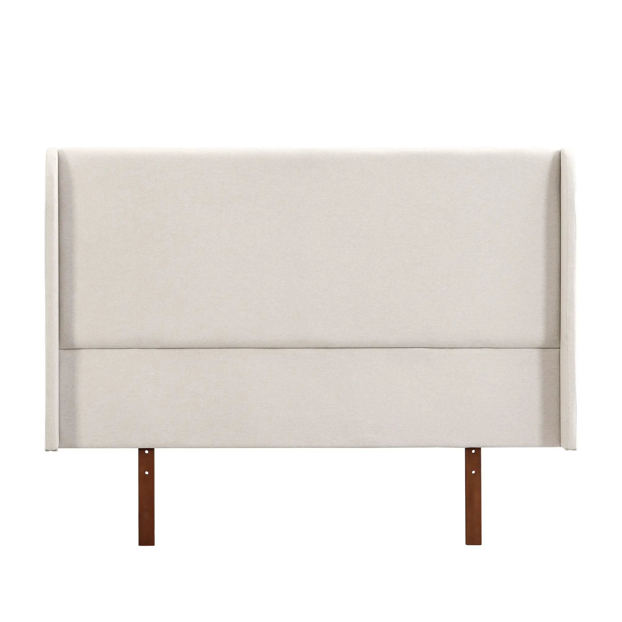King Size Platform Bed With Upholstered High Headboard - Brown