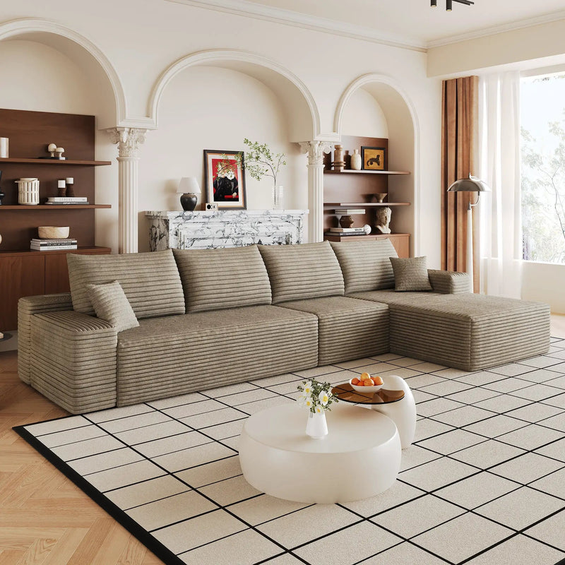 134" Cloud Sectional Couch with L-Shaped Chaise by HouseOfZazla