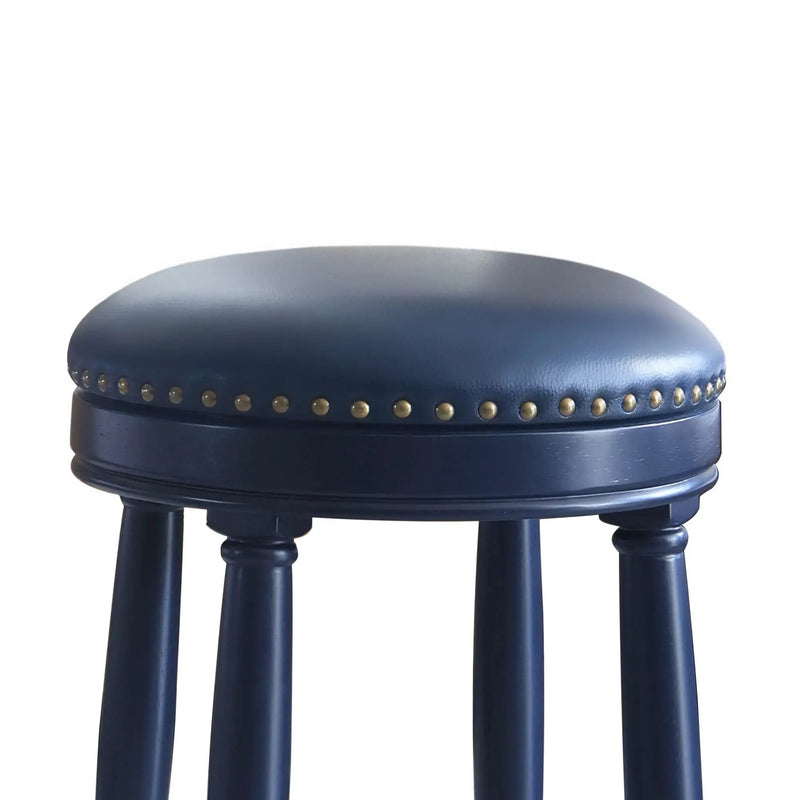 360° Swivel Wooden Barstools With Upholstered Seat, Counter Height (Set of 2) by HouseOfZazla