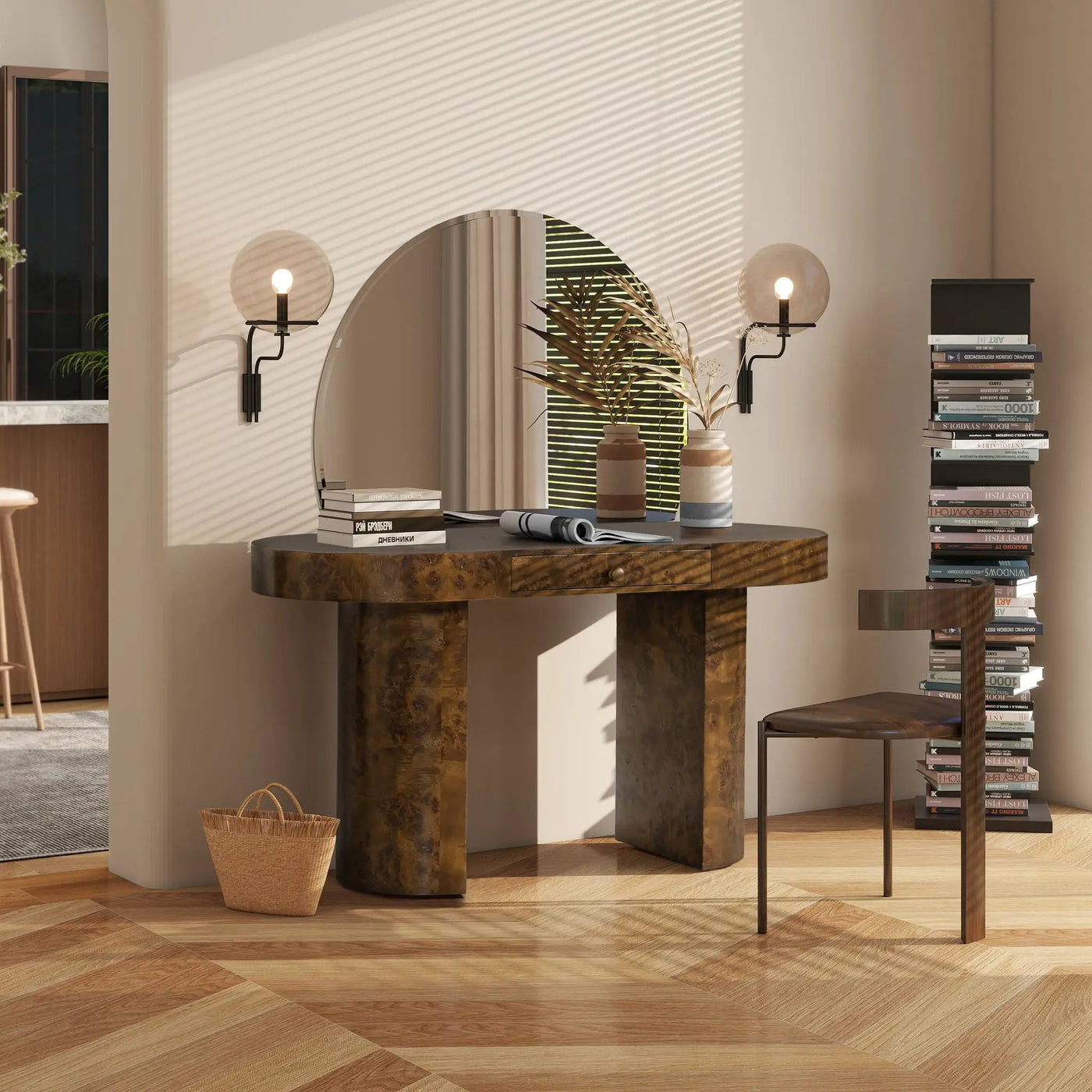 Jesse - Single Drawer Oval Computer Desk by HouseOfZazla