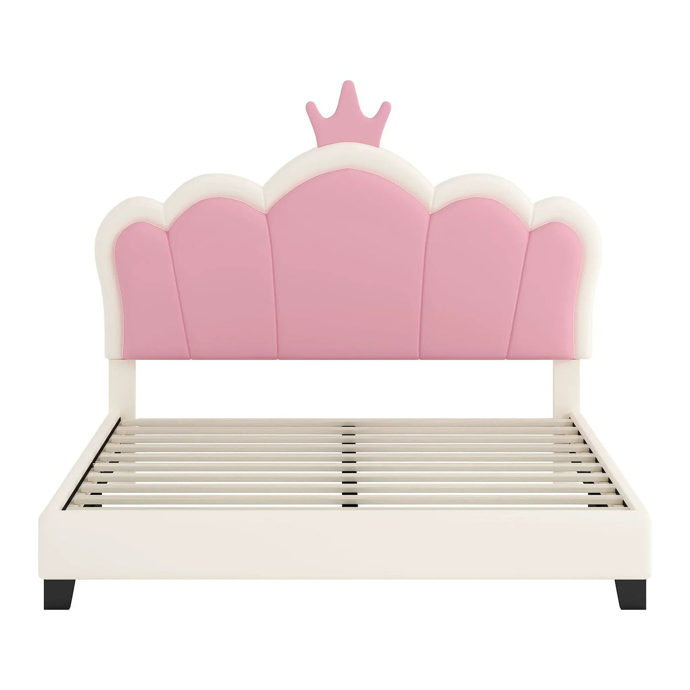 Upholstered Princess Platform Bed With Crown Headboard by HouseOfZazla