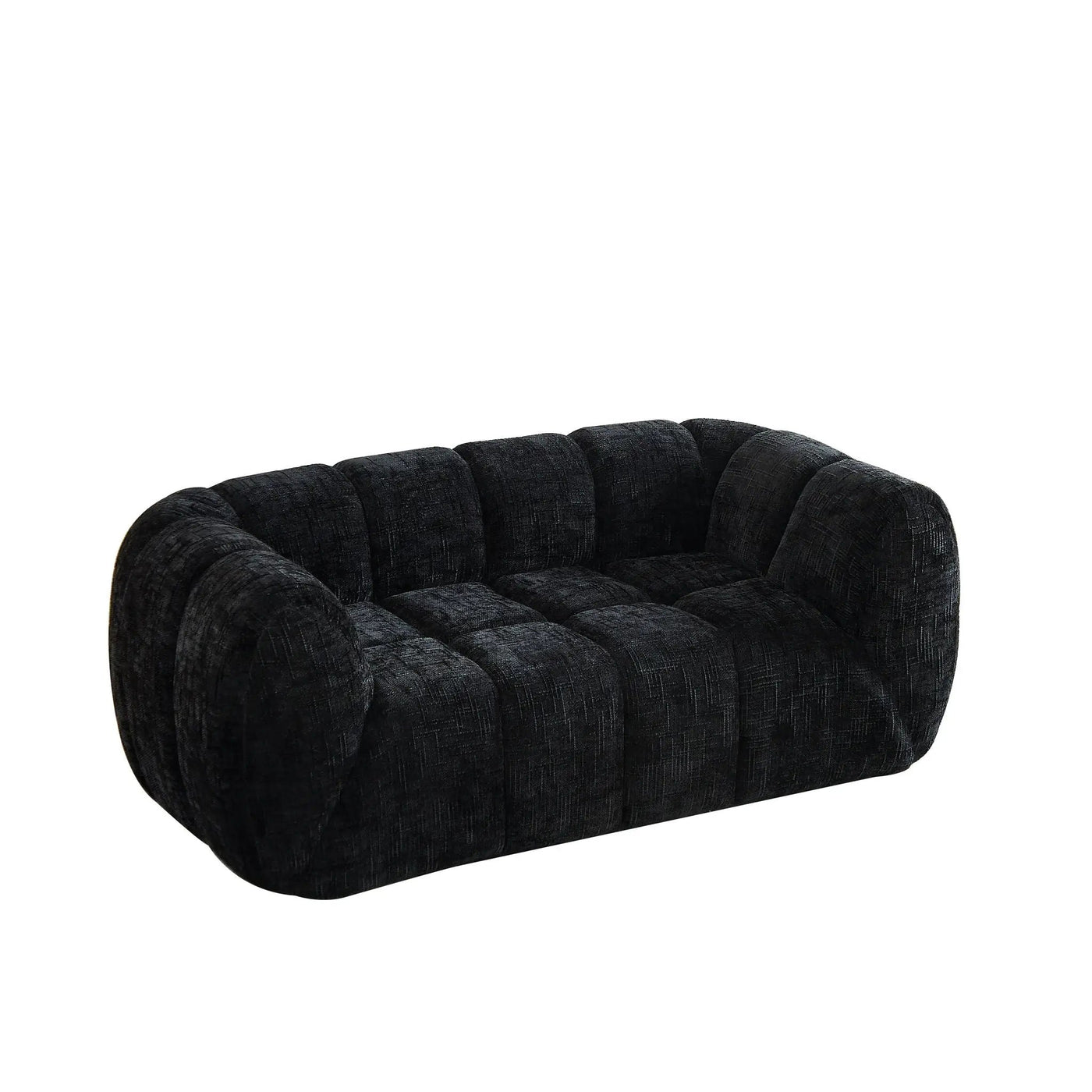 Quilted Cloud Sofa With Rounded Armrests And Piano Key Backrest Design by HouseOfZazla