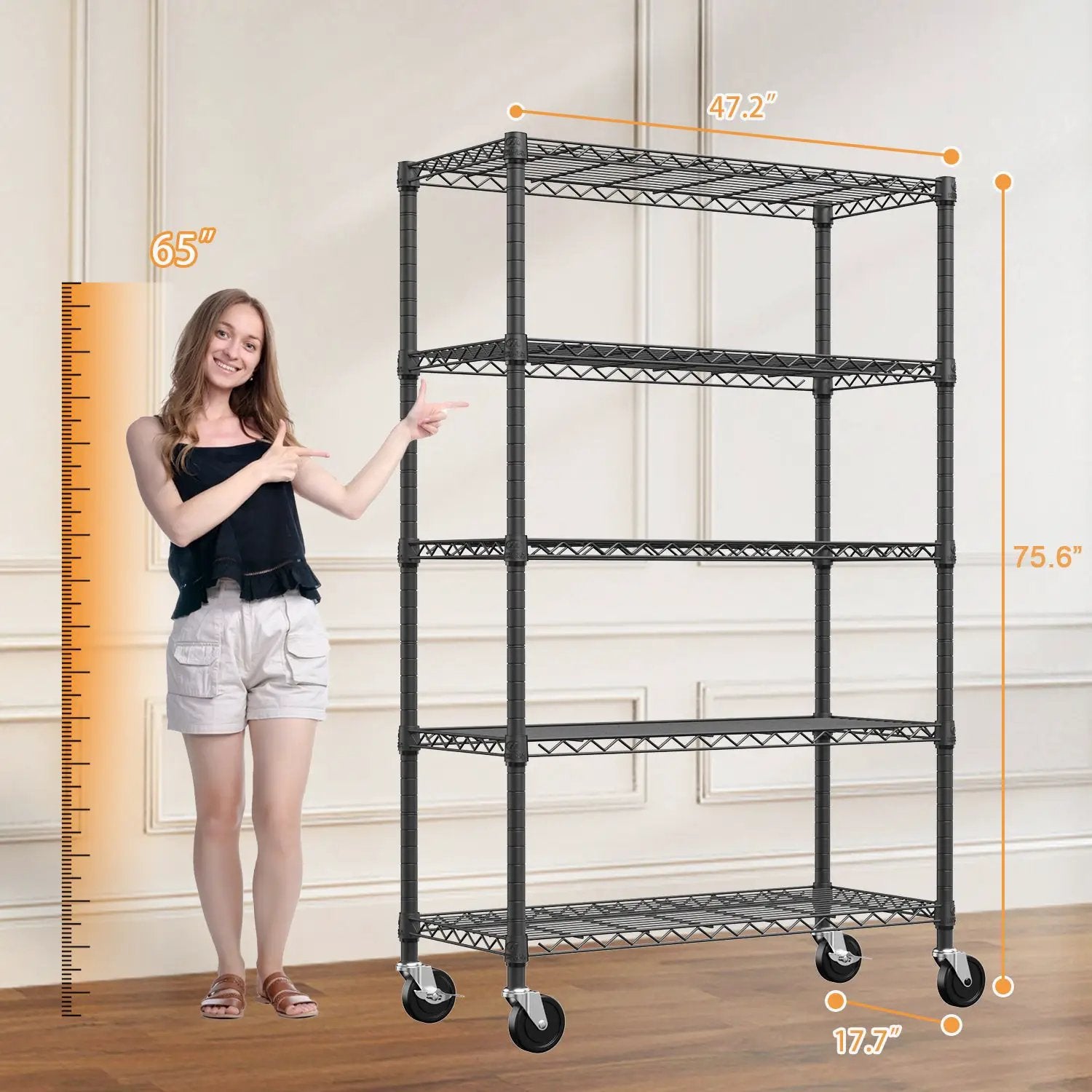 5-Shelf Storage Shelves - Heavy Duty Metal Shelving Unit by HouseOfZazla