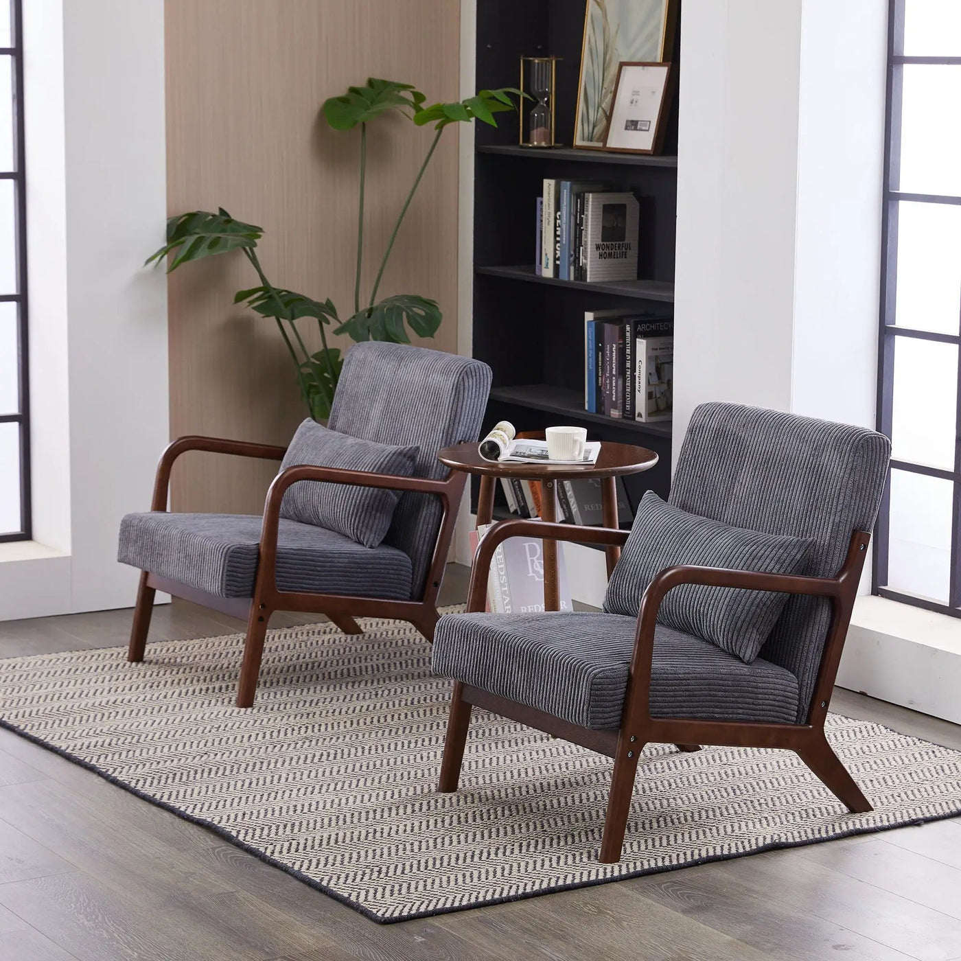 Accent Chair With Pillow And Wood Frame by HouseOfZazla
