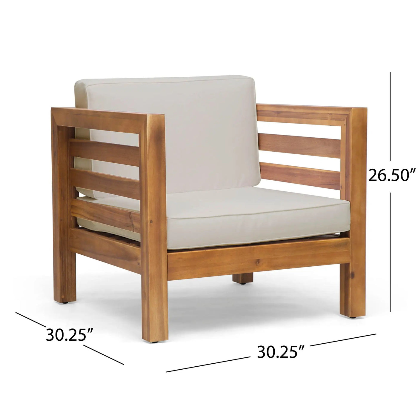 Outdoor Acacia Wood Patio Chair With Fabric Cushion by HouseOfZazla