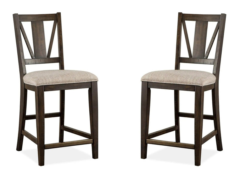 Westley Falls - Counter Chair With Upholstered Seat (Set of 2) - Graphite by Unique Piece Furniture