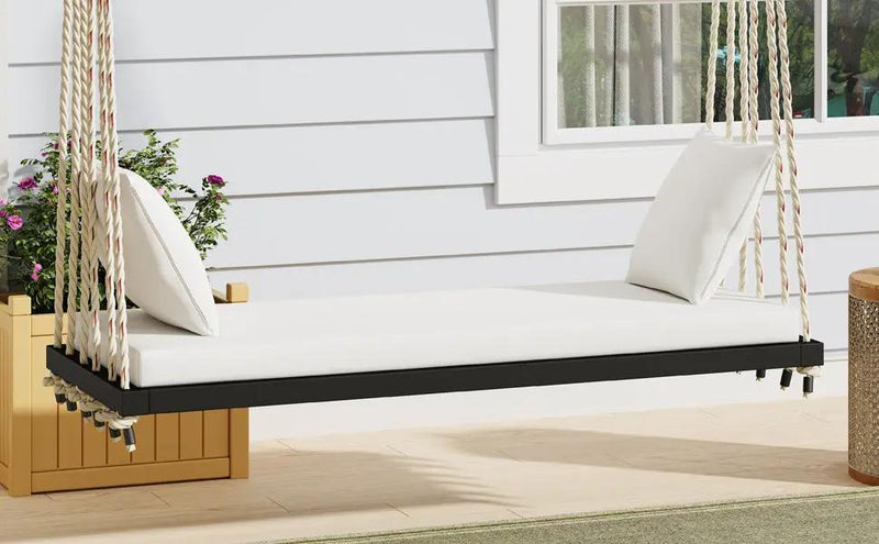 Patio Wooden Swing Chair Hanging Porch Swing Bench by HouseOfZazla