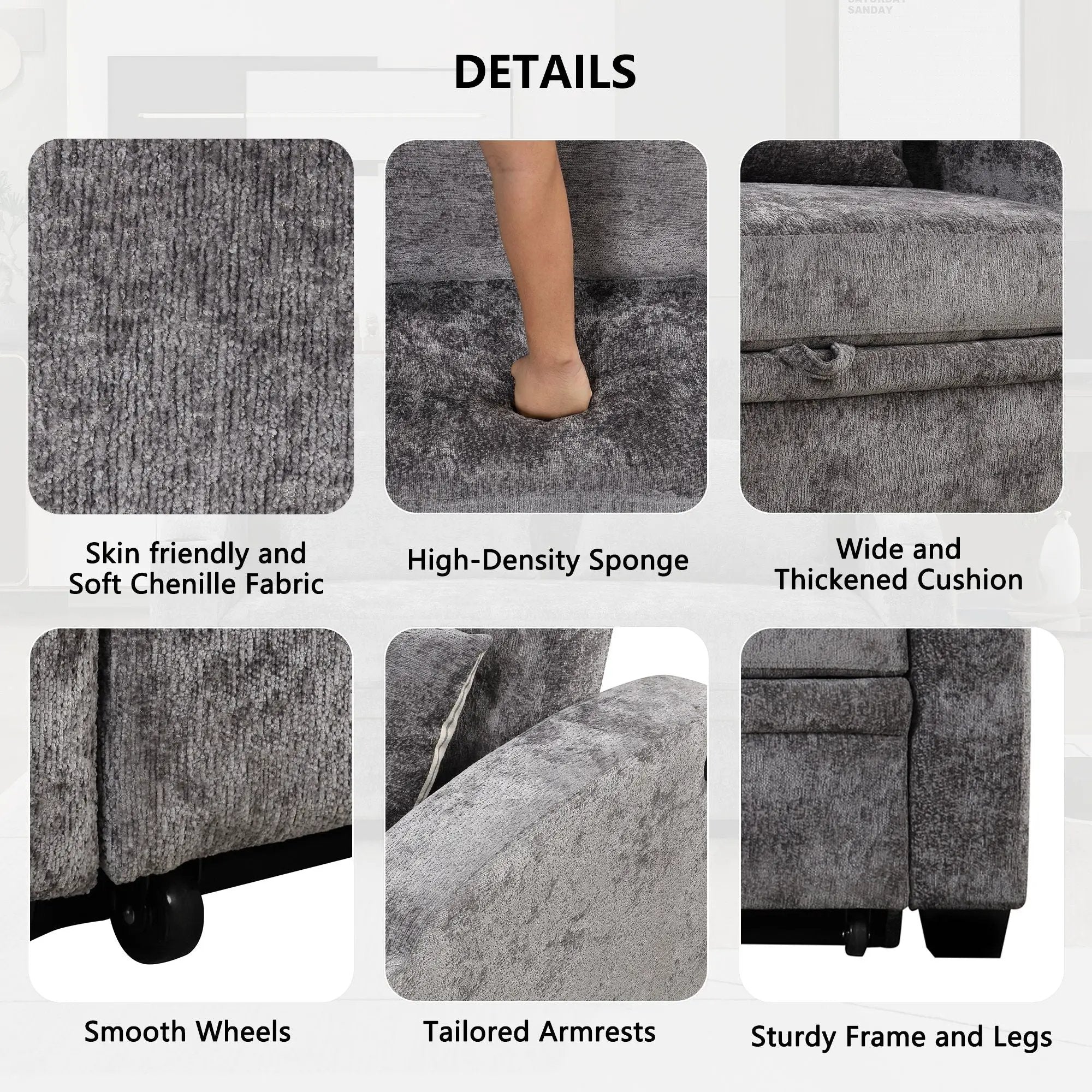 Pull Out Loveseat Sofa With Adjsutable Backrest, 2 Pillows, Cup Holders, USB Ports For Living Room by HouseOfZazla