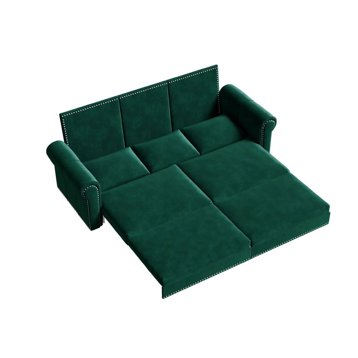 3 In 1 Convertible Sleeper Sofa With Nailhead Trim & Rolled Arm by HouseOfZazla