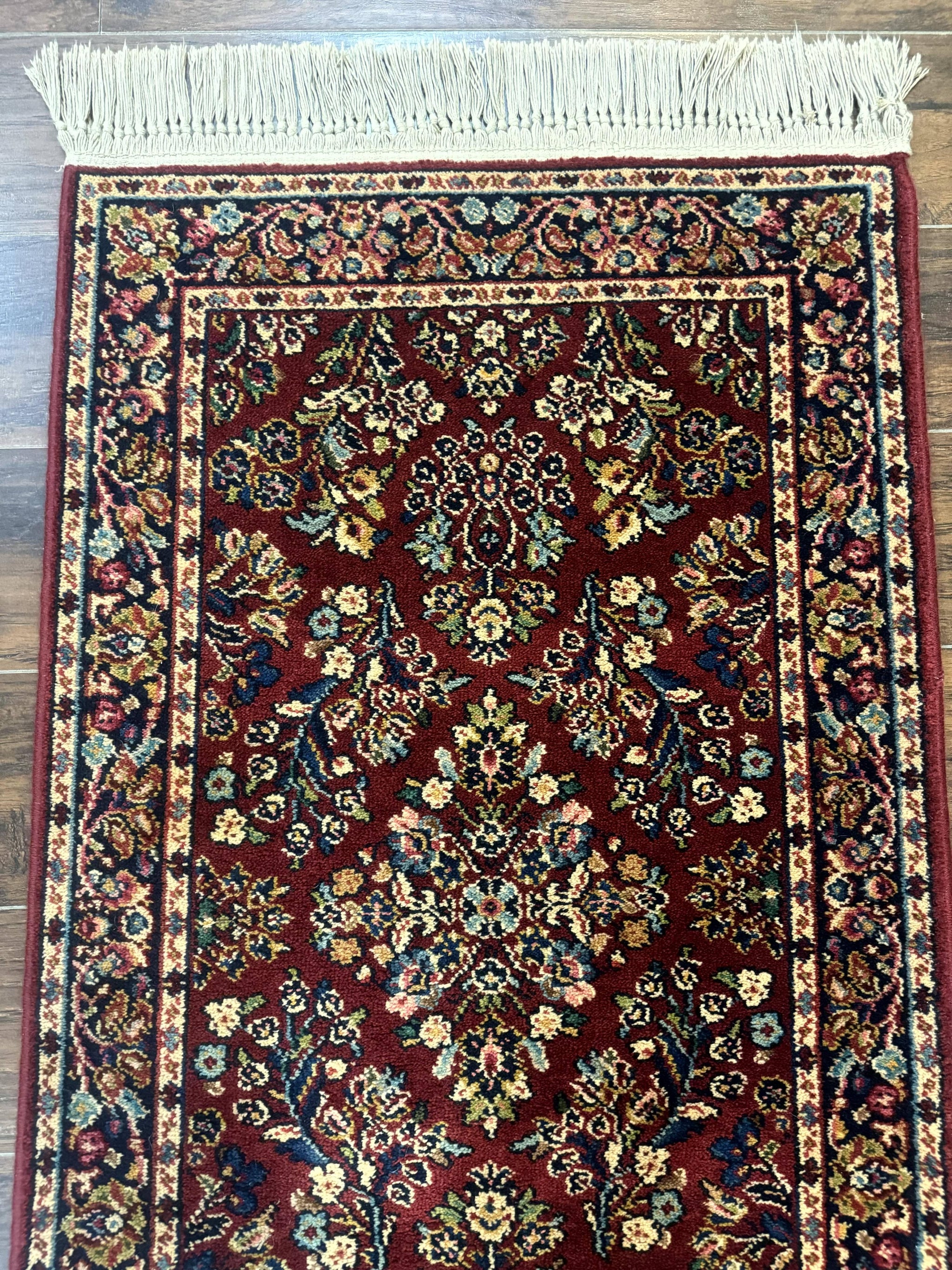 Small Karastan Rug 2.6 x 4 Red Sarouk #785, Karastan Wool Pile Rug, Original 700 Series, Discontinued Vintage Karastan Carpet by Jewel Rugs
