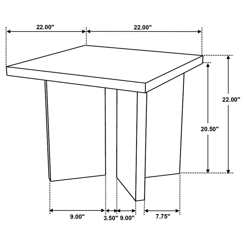 Andando Square Solid Wood End Table Mango Brown by Unique Piece Furniture