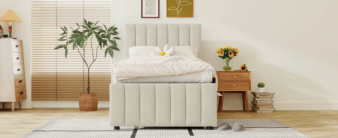 Upholstered Design Platform Bed With Trundle by HouseOfZazla