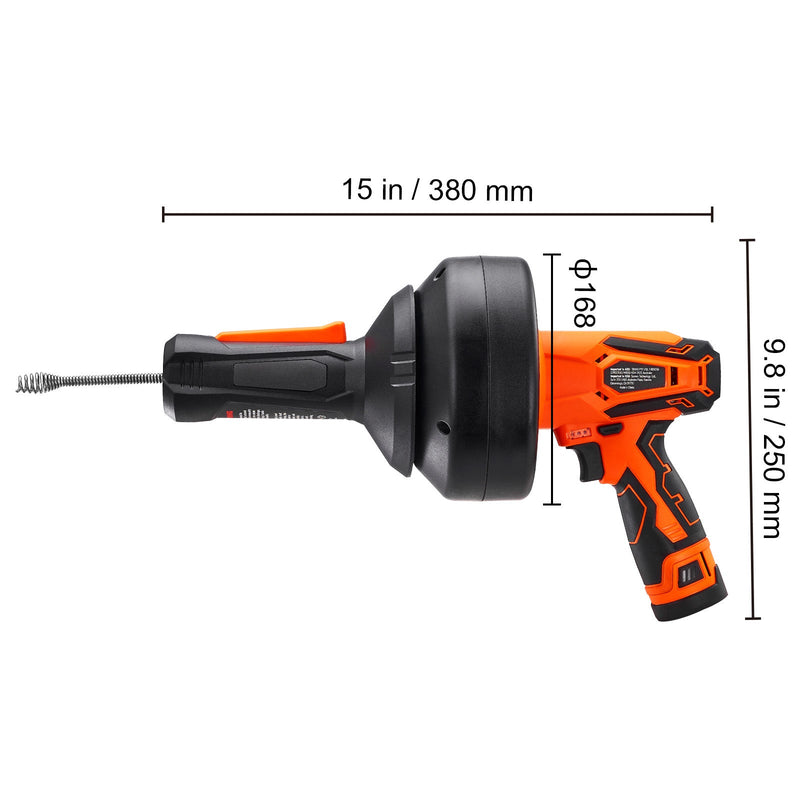12V Electric Drain Auger, 25FT Cordless Plumbing Snake, photo 8 of 10