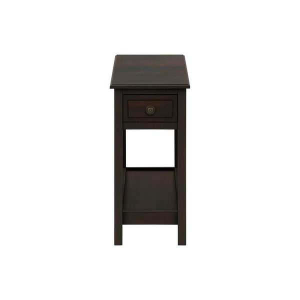 Accent End Table, 2 Tier, Storage Drawer, Transitional - Walnut
