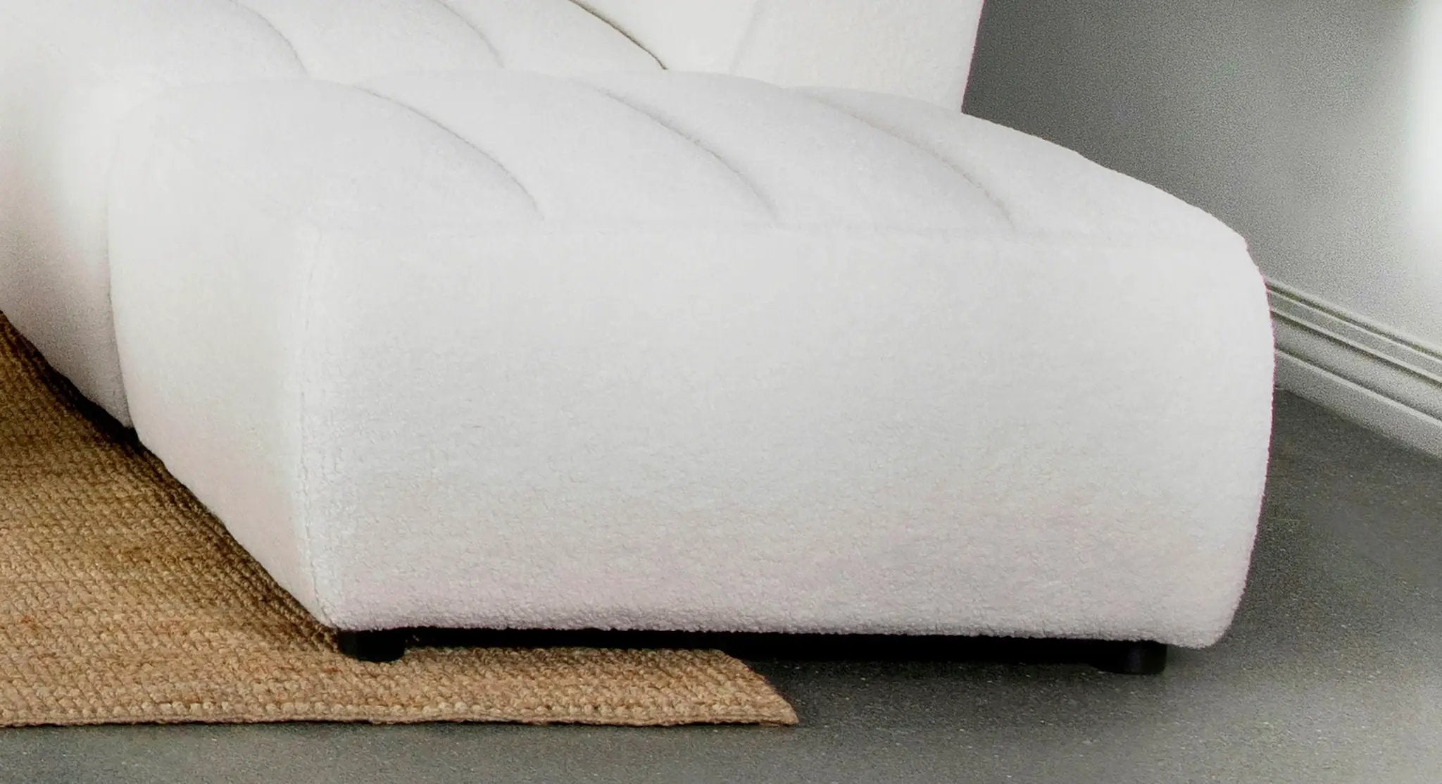 Sunny Square Upholstered Ottoman Natural by Unique Piece Furniture