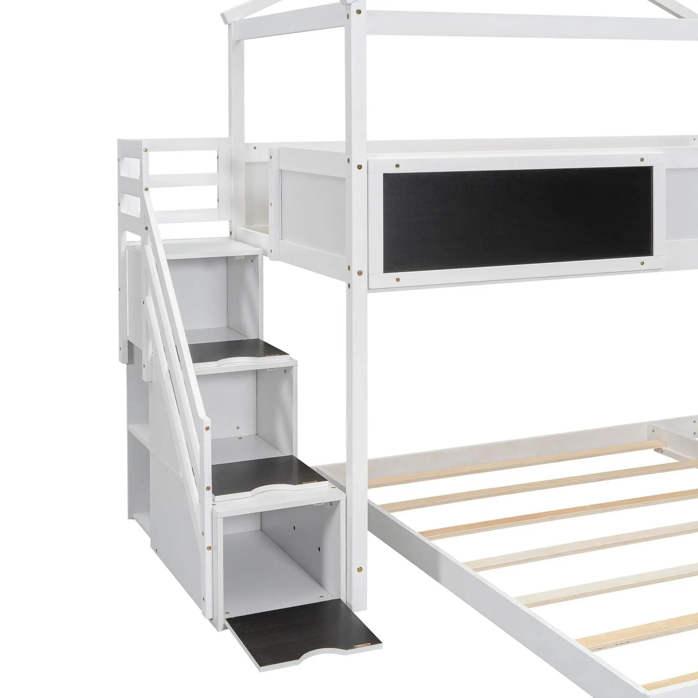 House Style Bunk Bed With Storage Staircase And board by HouseOfZazla
