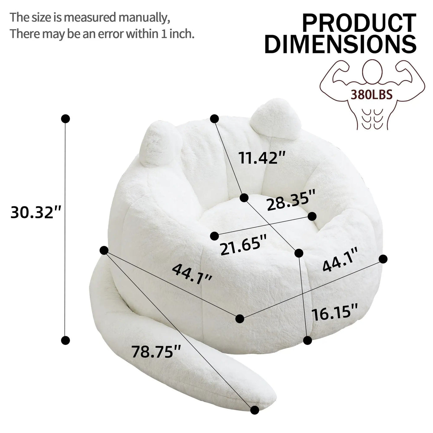 Cat Shaped Bean Bag Sofa With Long Tail by HouseOfZazla