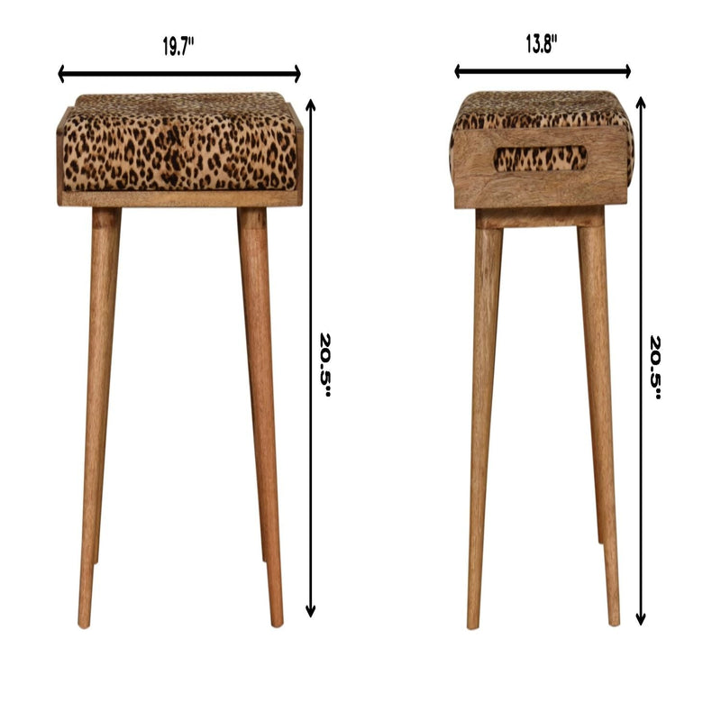 Leopard Tray Style Footstool - Brown Oak by HouseOfZazla