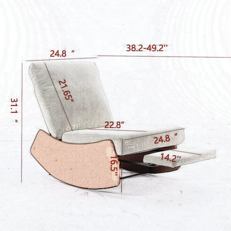 Modern Rocking Chair Recliner, Comfy Rocker Nursery Chair With Footrest, Accent Reading Chair, Upholstered Lounge Chair For Relaxing, Resting, Soft Padded Rocker For Indoor Living Room Bedroom by HouseOfZazla