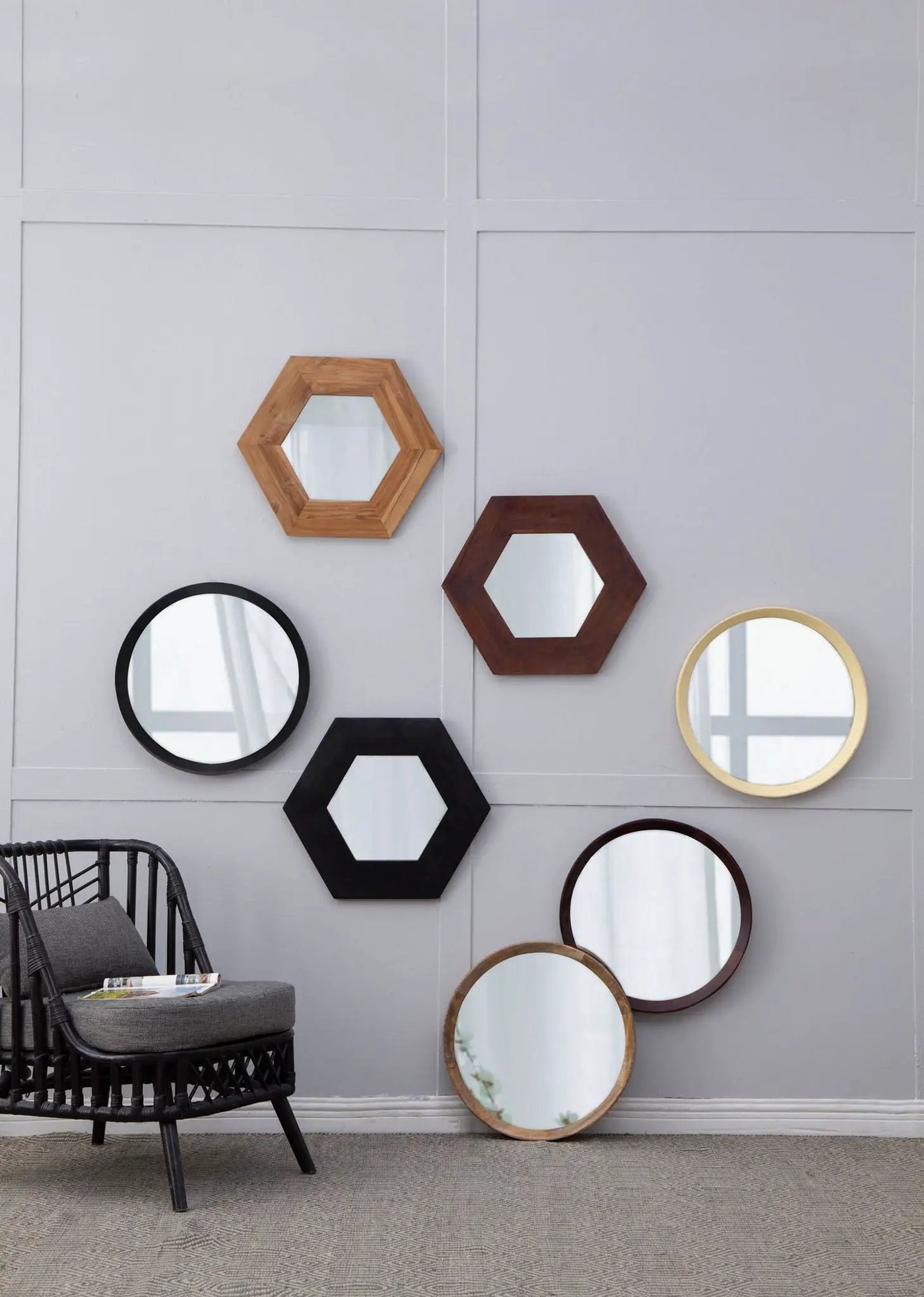 Transitional Decor Style Wall Mirror Decor With Frame For Bathroom by HouseOfZazla