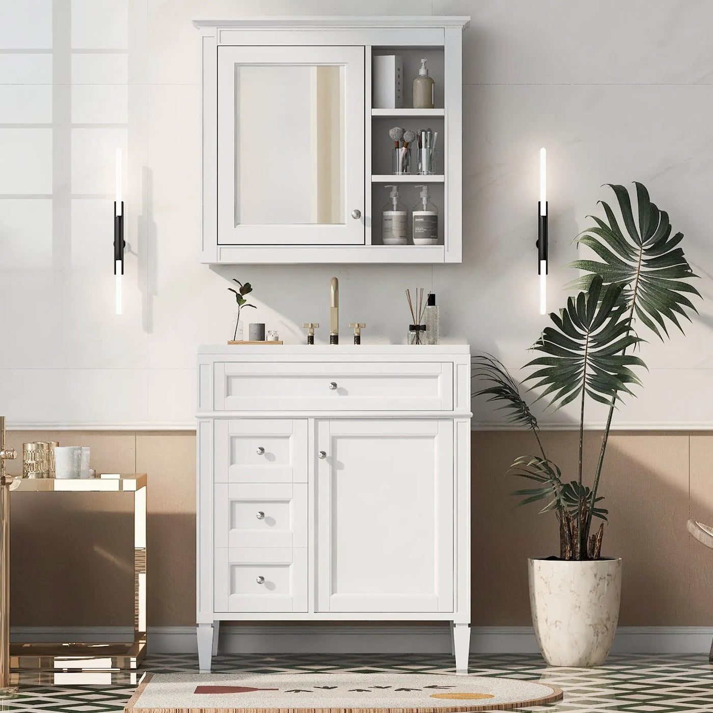 Bathroom Vanity With Medicine Cabinet and Storage by HouseOfZazla